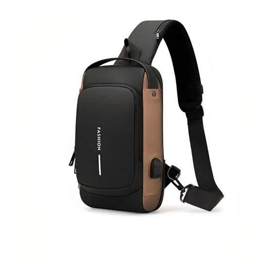 Vozenda - Men’s Waterproof Anti-Theft Crossbody Bag with USB Charging Port