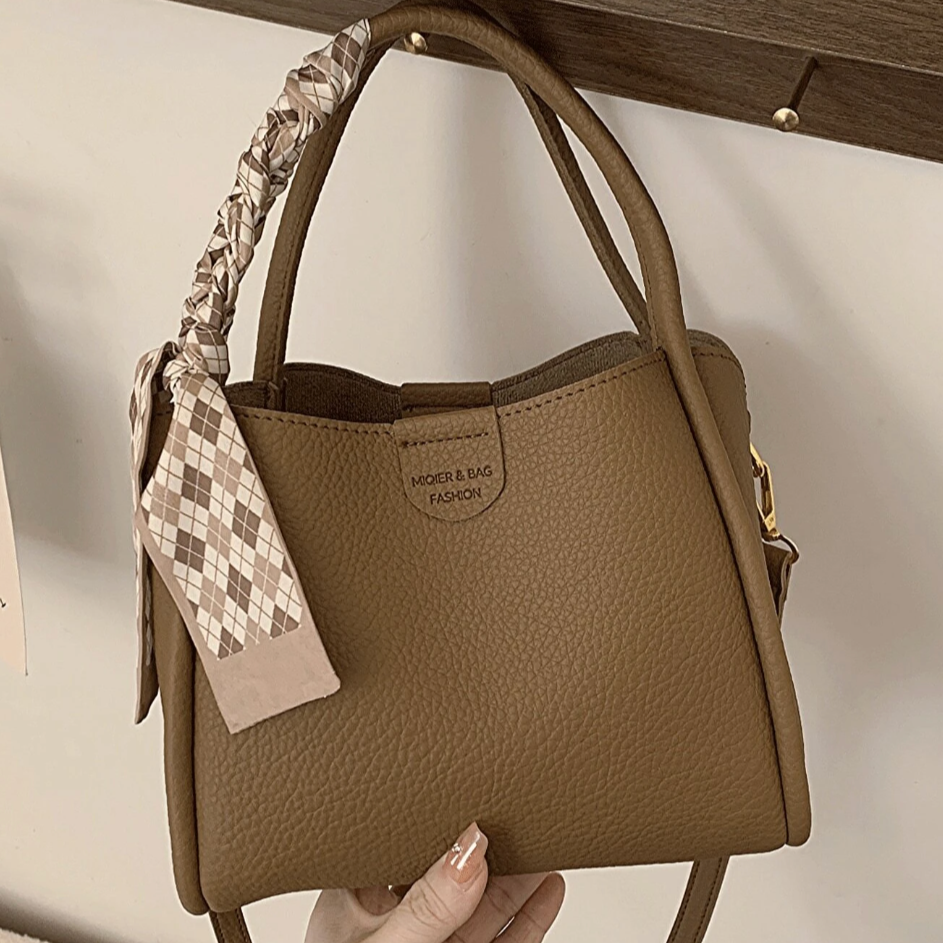 Vozenda – Women’s Lychee Texture PU Leather Crossbody Handbag