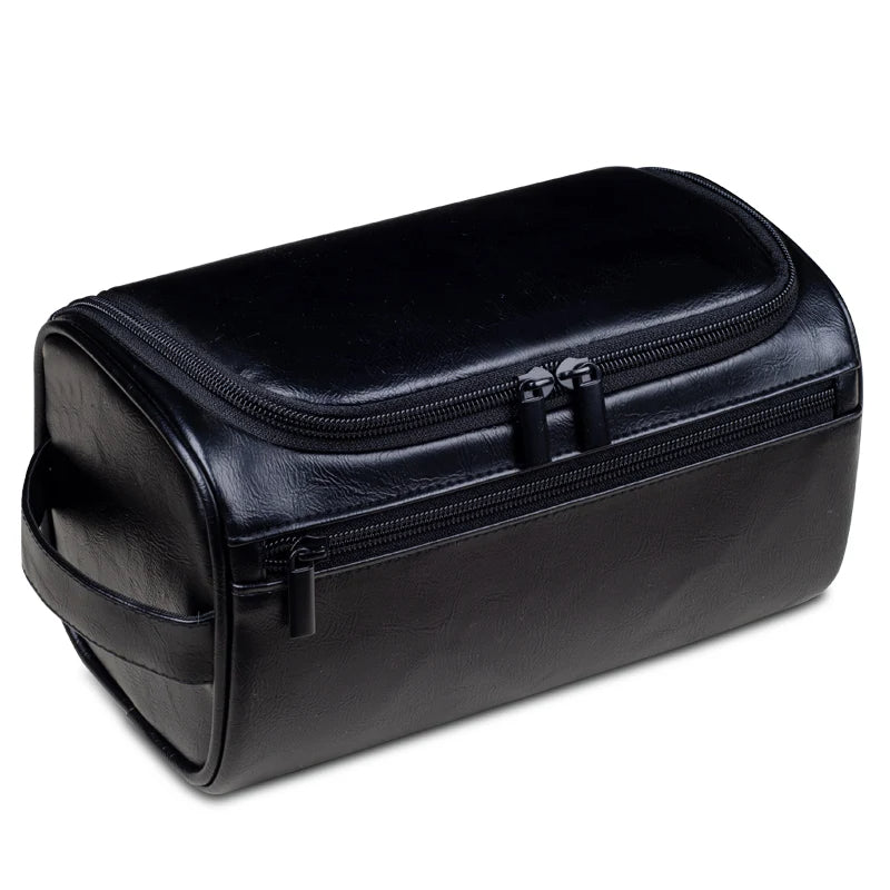 Vozenda - Leather Toiletry Bag for Men – Waterproof Hanging Travel Wash Bag