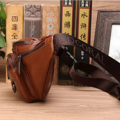 Vozenda – Men’s Genuine Cowhide Leather Waist Bag with Adjustable Strap
