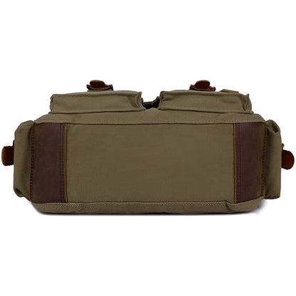 Vozenda – Men’s Vintage Canvas Messenger Bag with Leather Accents