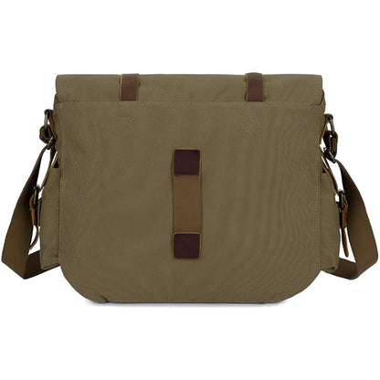 Vozenda – Men’s Vintage Canvas Messenger Bag with Leather Accents