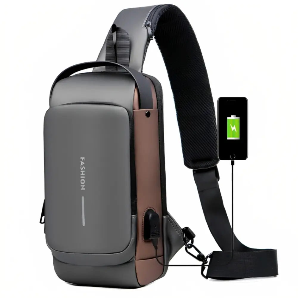 Vozenda - Men’s Waterproof Anti-Theft Crossbody Bag with USB Charging Port