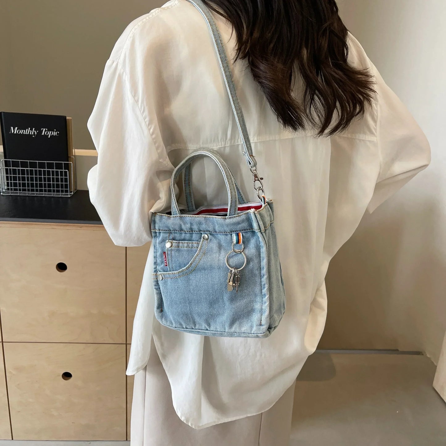 Vozenda – Stylish Denim Mini Crossbody Shoulder Bag