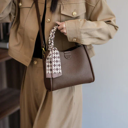 Vozenda – Women’s Lychee Texture PU Leather Crossbody Handbag