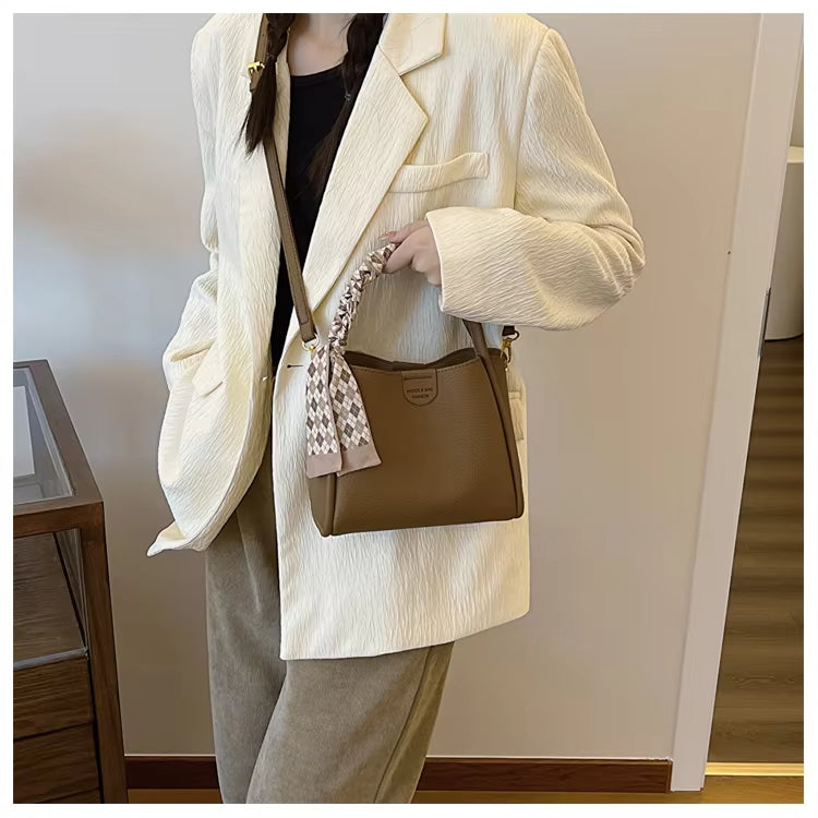 Vozenda – Women’s Lychee Texture PU Leather Crossbody Handbag