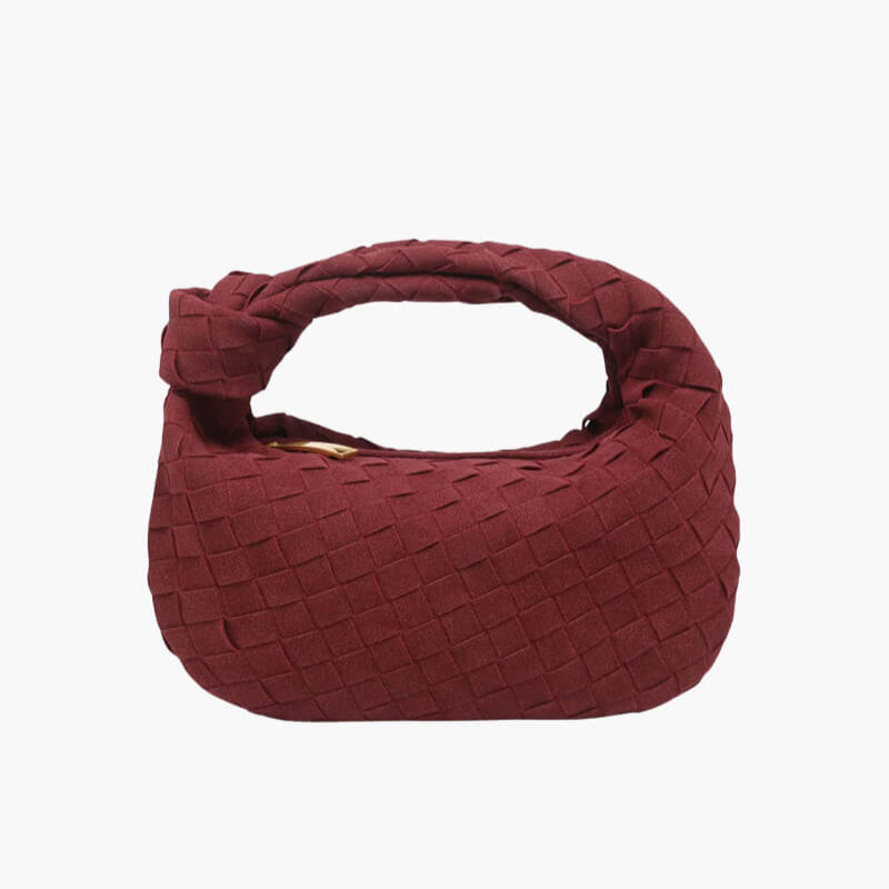 Vozenda – Women’s Mini Suede Shoulder Bag with Woven Knot Design