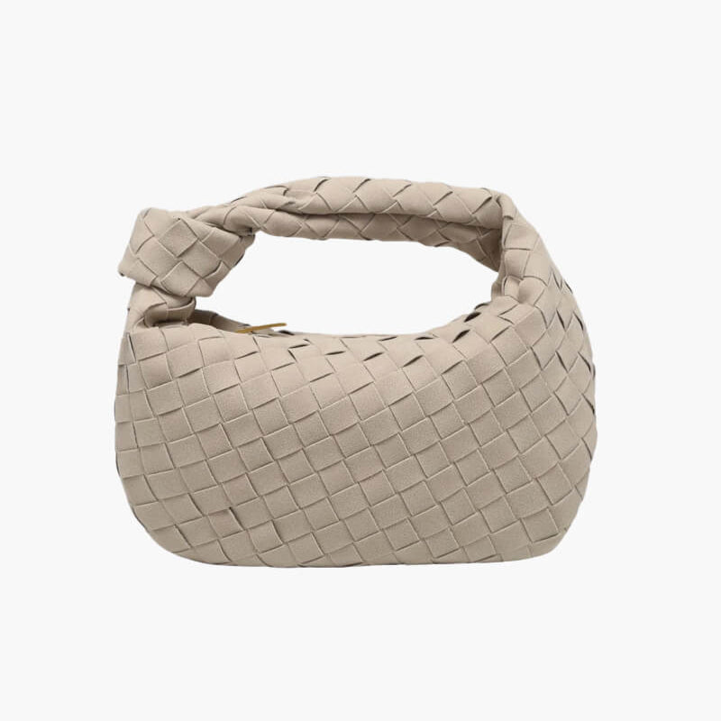 Vozenda – Women’s Mini Suede Shoulder Bag with Woven Knot Design