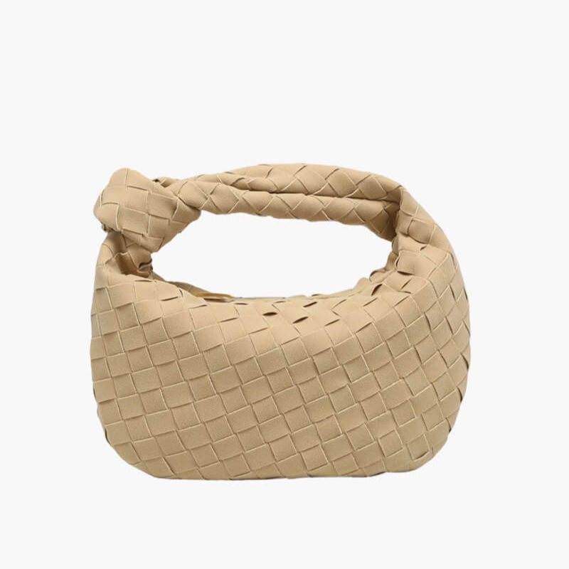 Vozenda – Women’s Mini Suede Shoulder Bag with Woven Knot Design