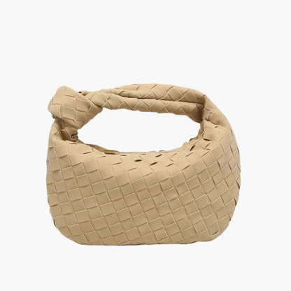 Vozenda – Women’s Mini Suede Shoulder Bag with Woven Knot Design