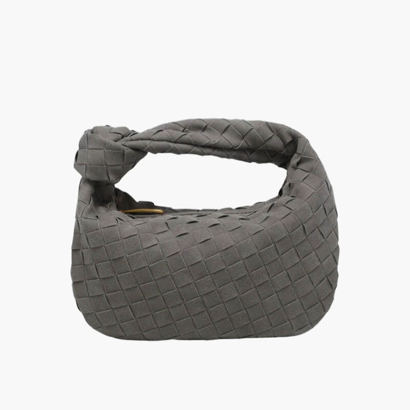 Vozenda – Women’s Mini Suede Shoulder Bag with Woven Knot Design