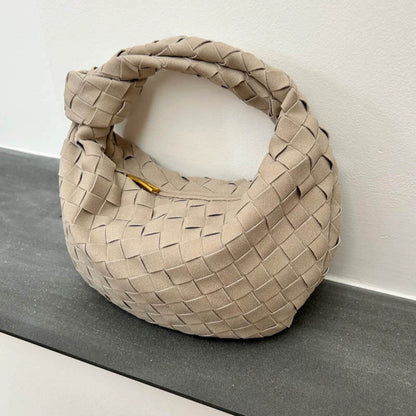 Vozenda – Women’s Mini Suede Shoulder Bag with Woven Knot Design