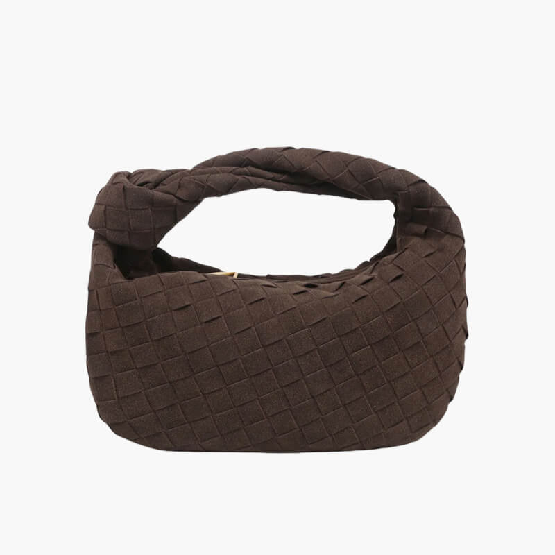 Vozenda – Women’s Mini Suede Shoulder Bag with Woven Knot Design
