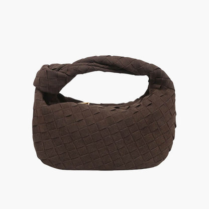 Vozenda – Women’s Mini Suede Shoulder Bag with Woven Knot Design