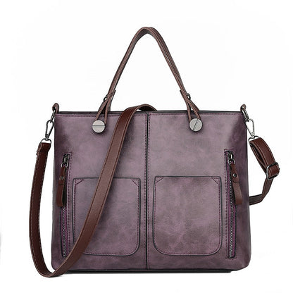 Vozenda - Women’s Vintage PU Leather Shoulder Bag – Handmade Everyday Crossbody Bag